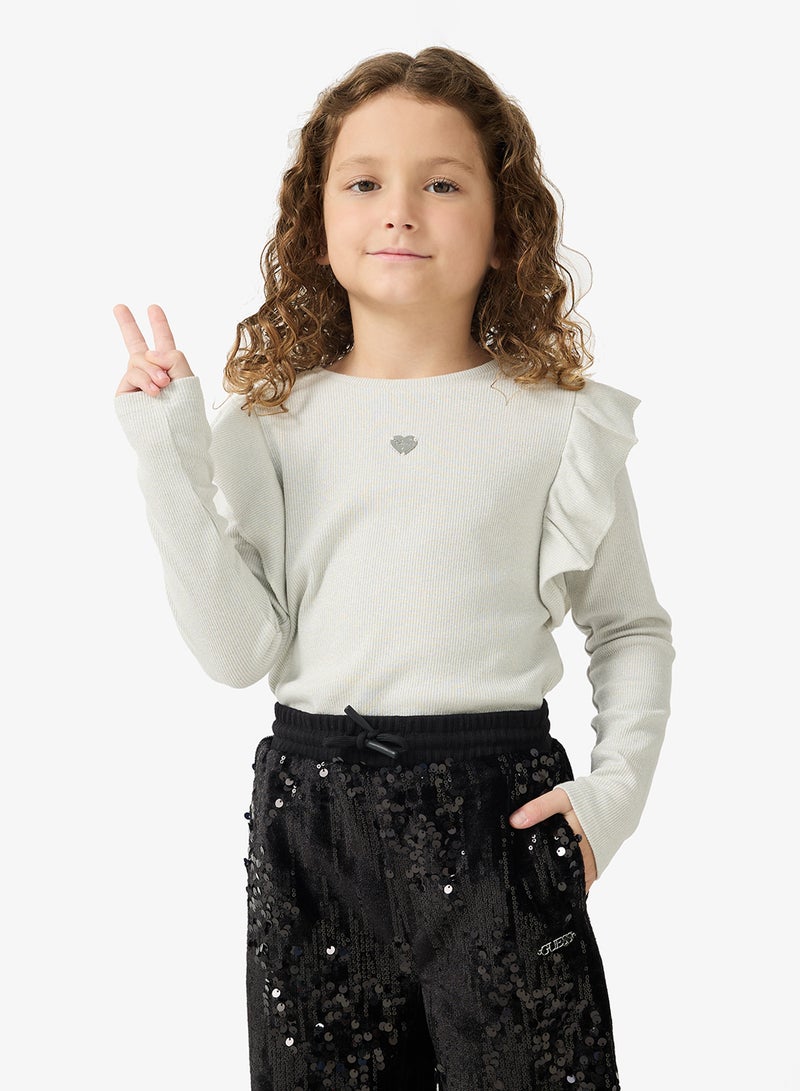 جس تيشيرت قطن برقبة دائرية بشعار للأطفال - Image 1